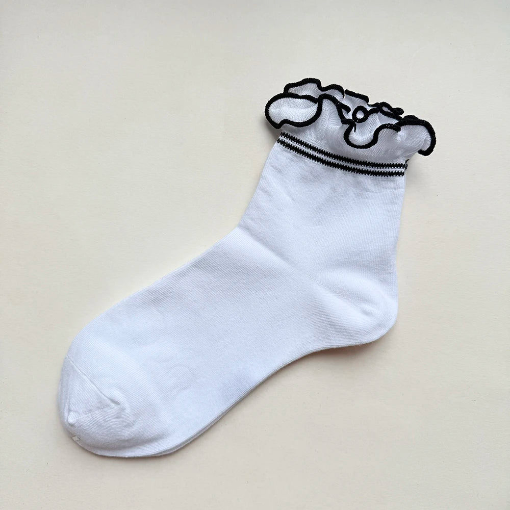 Women's Socks Autumn Checkered Retro Vintage Cotton Socks Crew Comfortable Color Fashion Sock Elastic Plaid Short Socks Woman Sox