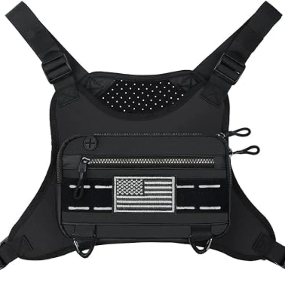 Sports Chest Bag for Men Women, Running Vest Bag with Built,Phone Holder for Workouts&Ski&Cycling&Hiking,Motorcycle Accessories