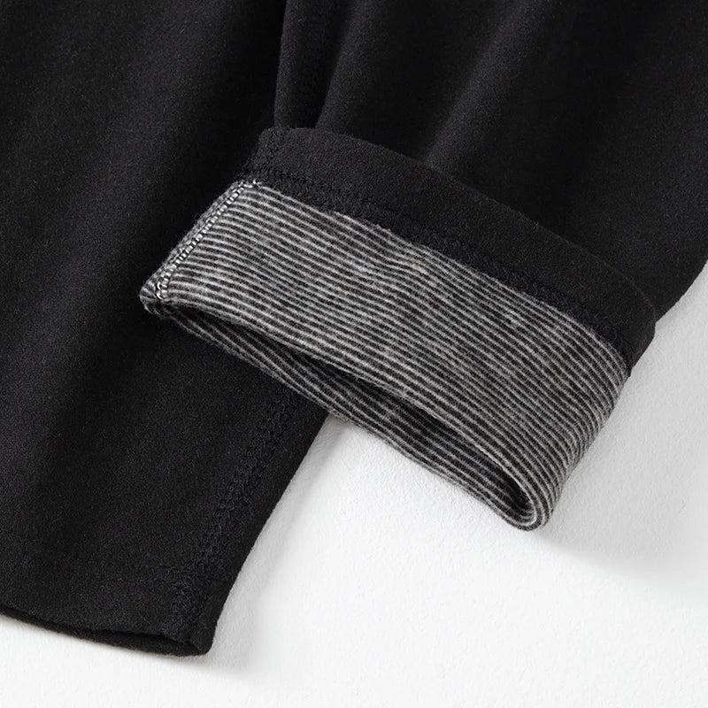 2-piece Autumn And Winter Men's Solid Color Simple Long-sleeved Trousers Suit Casual Joker Men's Bottoming Warm Sports Suit
