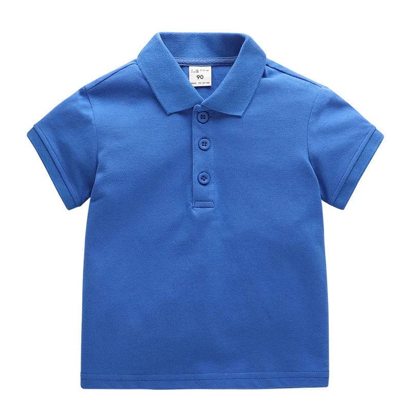 Kids Boys Solid Color Cotton Polo Shirts 2025 Summer New Children Short Sleeve Tops Tee Girls Baby Lapel  Shirt Age 1-10T