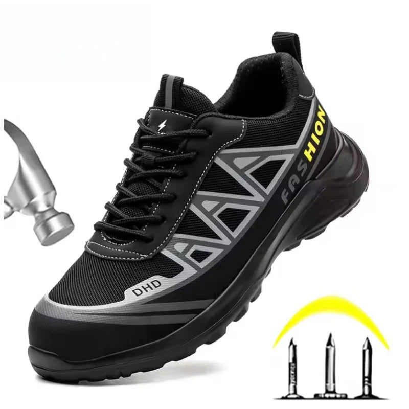 Men's Safety Shoes Anti Smash Anti Puncture Man Work Shoes Indestructible Sneakers Wear Resistant Breathable Men Shoes Steel Toe