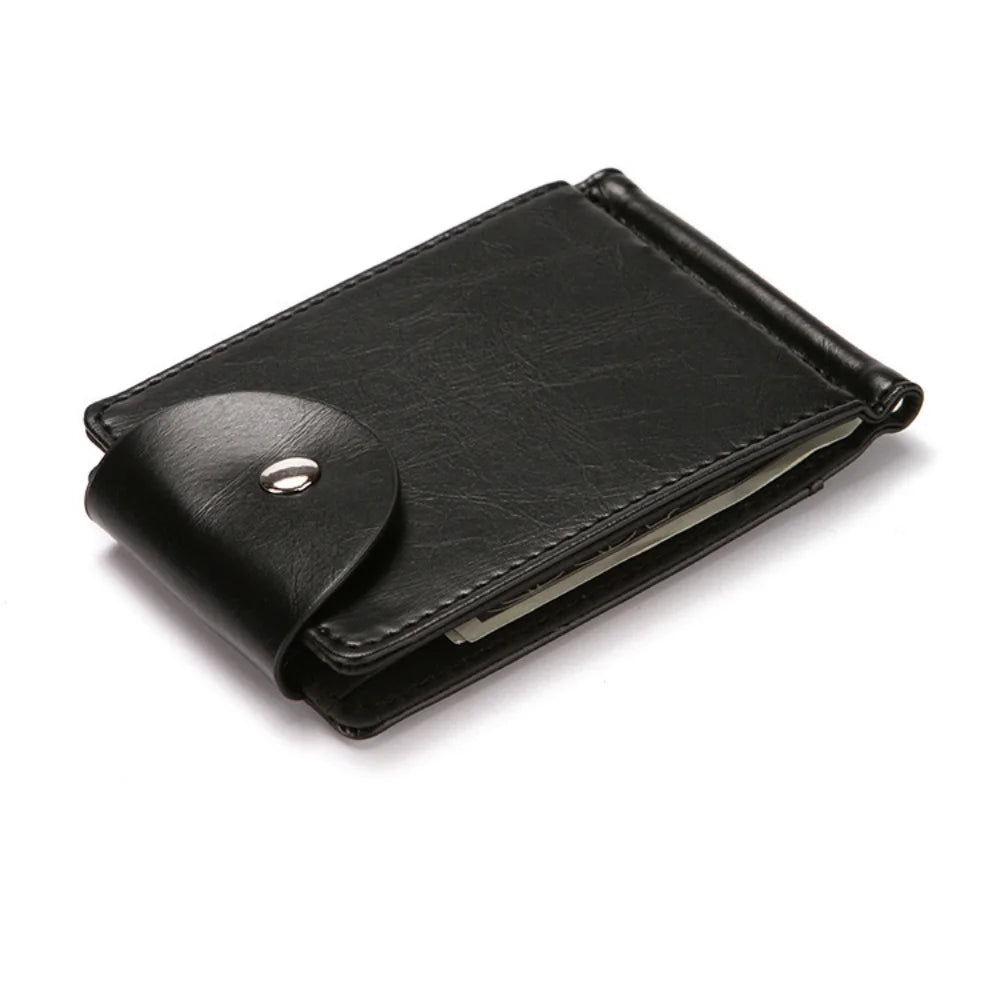 1 Men's Fashionable Wallet, Creative Card Holder, Men's Work Id Flip Cover with Clasp, Dollar Bill Clip