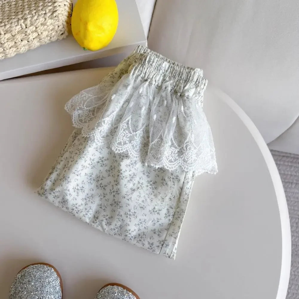 Baby Girls Lace Pants Toddler Kids Cartoon Pant for Children Trousers 2025 Summer Kids Clothing Casual