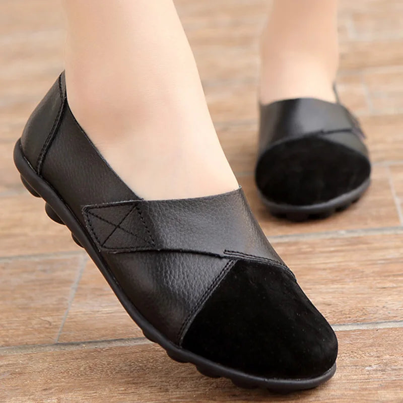 Woman Shoes Soft Leather Low Heels Shoes Women's Elegant Flats 2025 Casual Flat Shoes Women Footwear New Loafers Zapatos Mujer