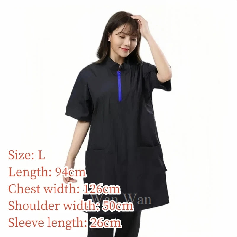 Pet Dog Grooming Clothing Waterproof Work Clothes Pet Groomer Uniforms Long Style Hair Salon Anti Hair Smock Hairdresser Gown