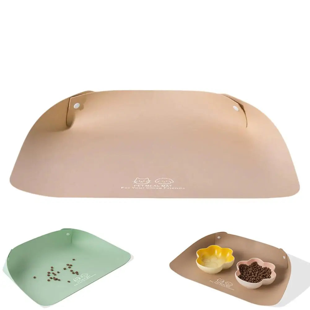 Semi Enclosed Pet Feeding Mat Thick Non Slip Waterproof Oil Proof Pad Floor Protector For Cat Dog Daily Dining Feeding Use
