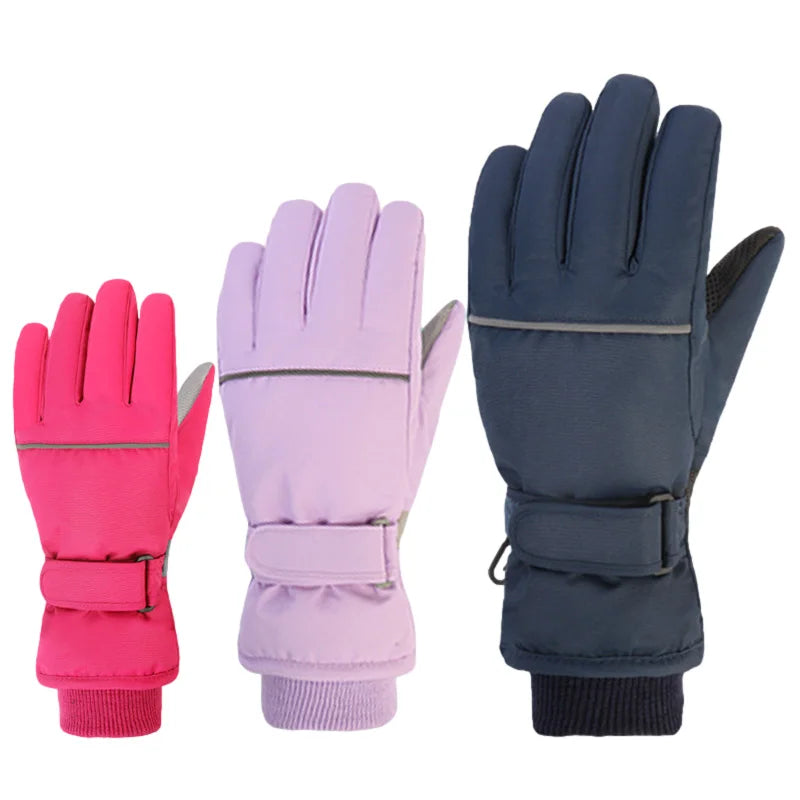 2024 Children Ski Gloves Keep Finger Warm Waterproof Thicken Mittens Winter Snowboard Snow Kids Gloves for Boys Girls