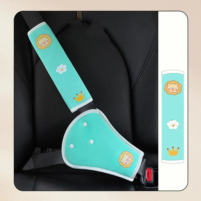 Kids Car Seat Belt Adjustment Device Neck Shoulder Protector Abdomen Safety Accessory for Child Passengers