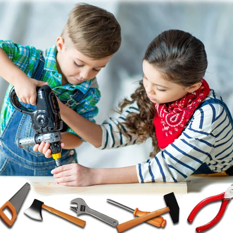 14pcs/set Kids Tool Set Toys Pretend Play Repair Construction Tool Kit for Toddlers Educational Learning Toys Boys Gift TMZ