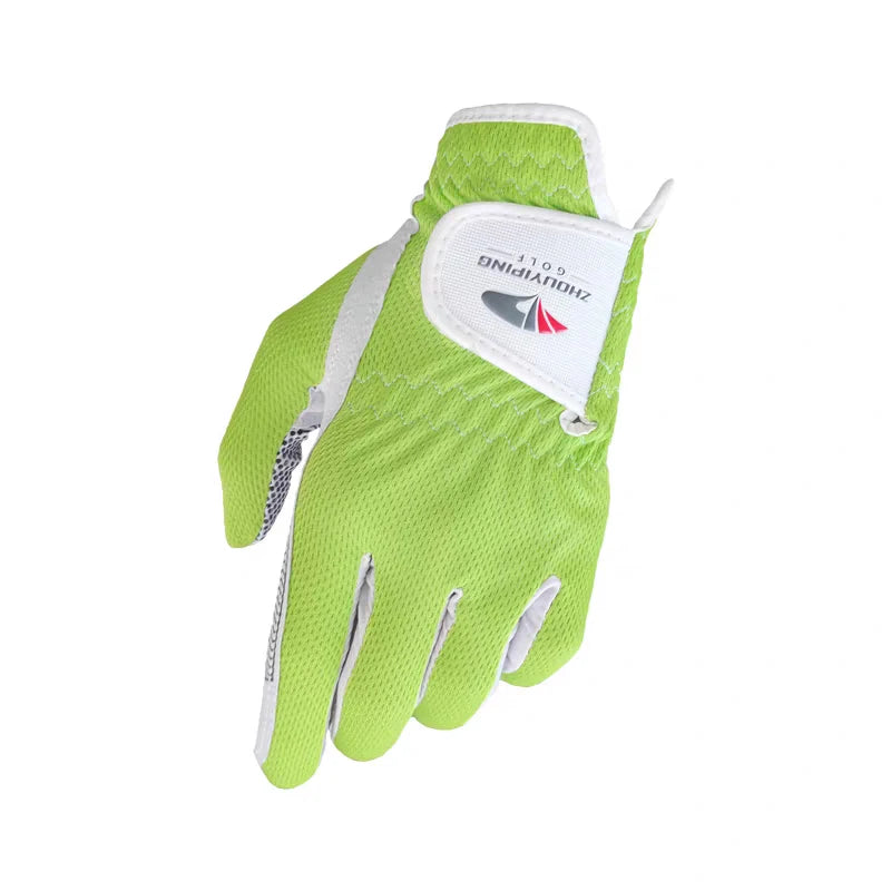 Men's golf glove 1 pc with mesh fabric, soft and breathable, silicone-printed palm for non-slip, wear-resistant, and comfortable