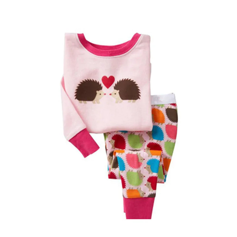 kids pajamas set baby pijama boys animal embroidery sleepwear girls cute 100% cotton soft nightwear children clothing homewear