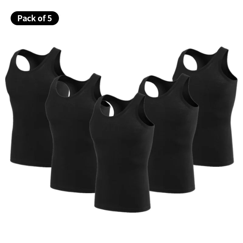 1/3 Pack Four Seasons Men's Cotton Joker Vest Teenagers Simple Fit Sports Fitness T-shirt Middle-aged Casual Sleeveless T-shirt