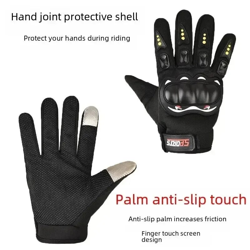 Men Touch Screen Full Finger Motorcycle Gloves Outdoor Sports Off-Road Motorbike Bicycle Cycling Riding Protective Gloves