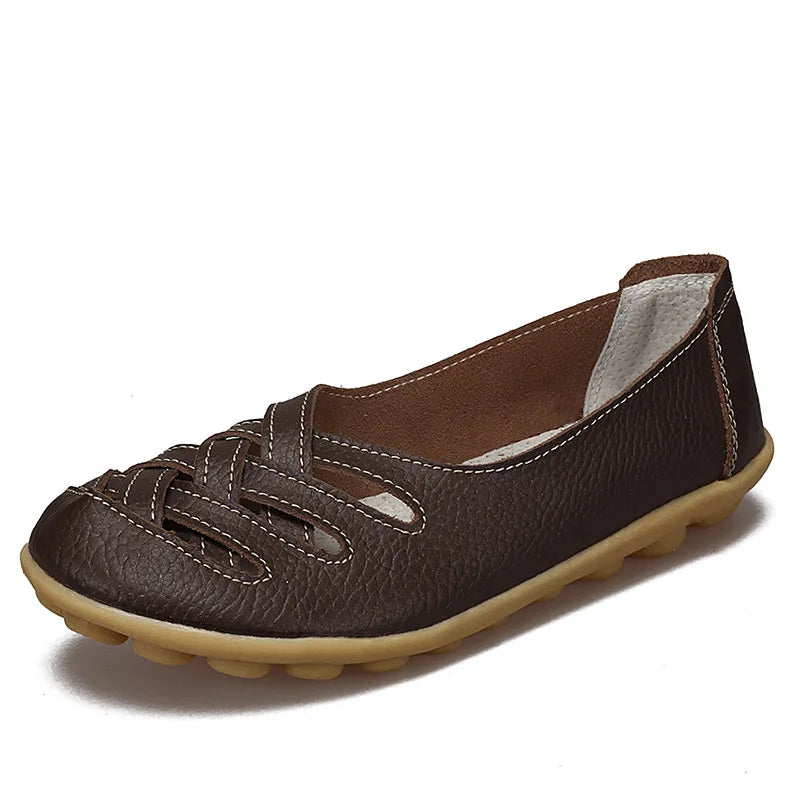 Loafers For Women 2021 Hollow Out New Moccasins Women'S Ballet Flats Pu Leather Female Shoes Woman Loafers Tenis Feminino
