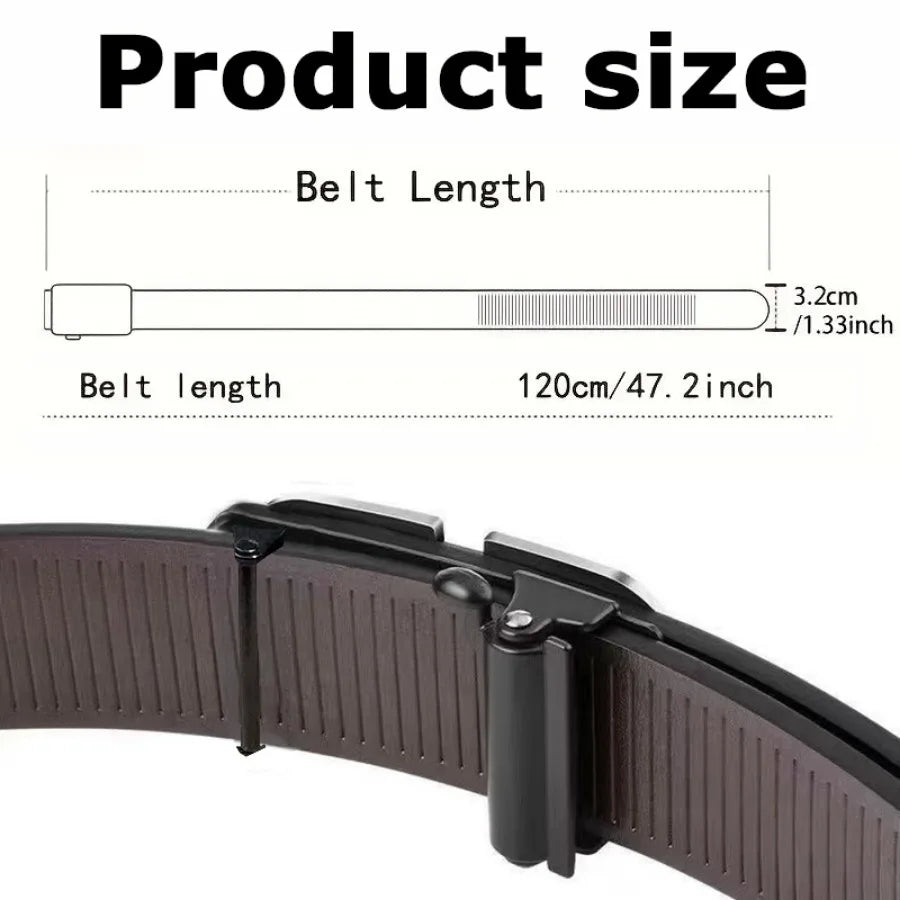 Men's Black Automatic Buckle Belt, Business Style, Minimalist Design, Easy to Handle Suit/casual Pants, Multiple Scenarios