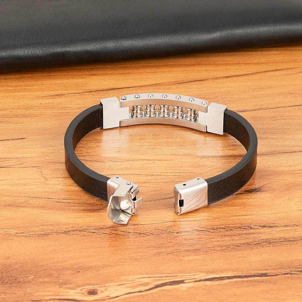 Trendy Leather Bracelets For Men Stainless Steel Bracelets for Male Hand-woven Jewelry Accessory Gifts Wholesale Dropshipping