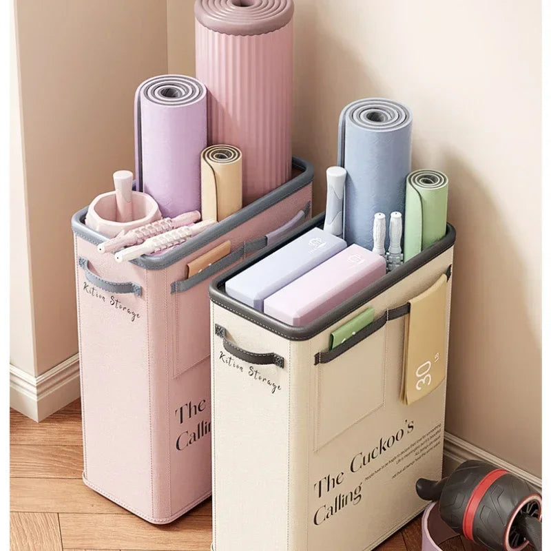 Yoga Storage Basket Sports Equipment Storage Foldable Miscellaneous Items Yoga Mat Organizer