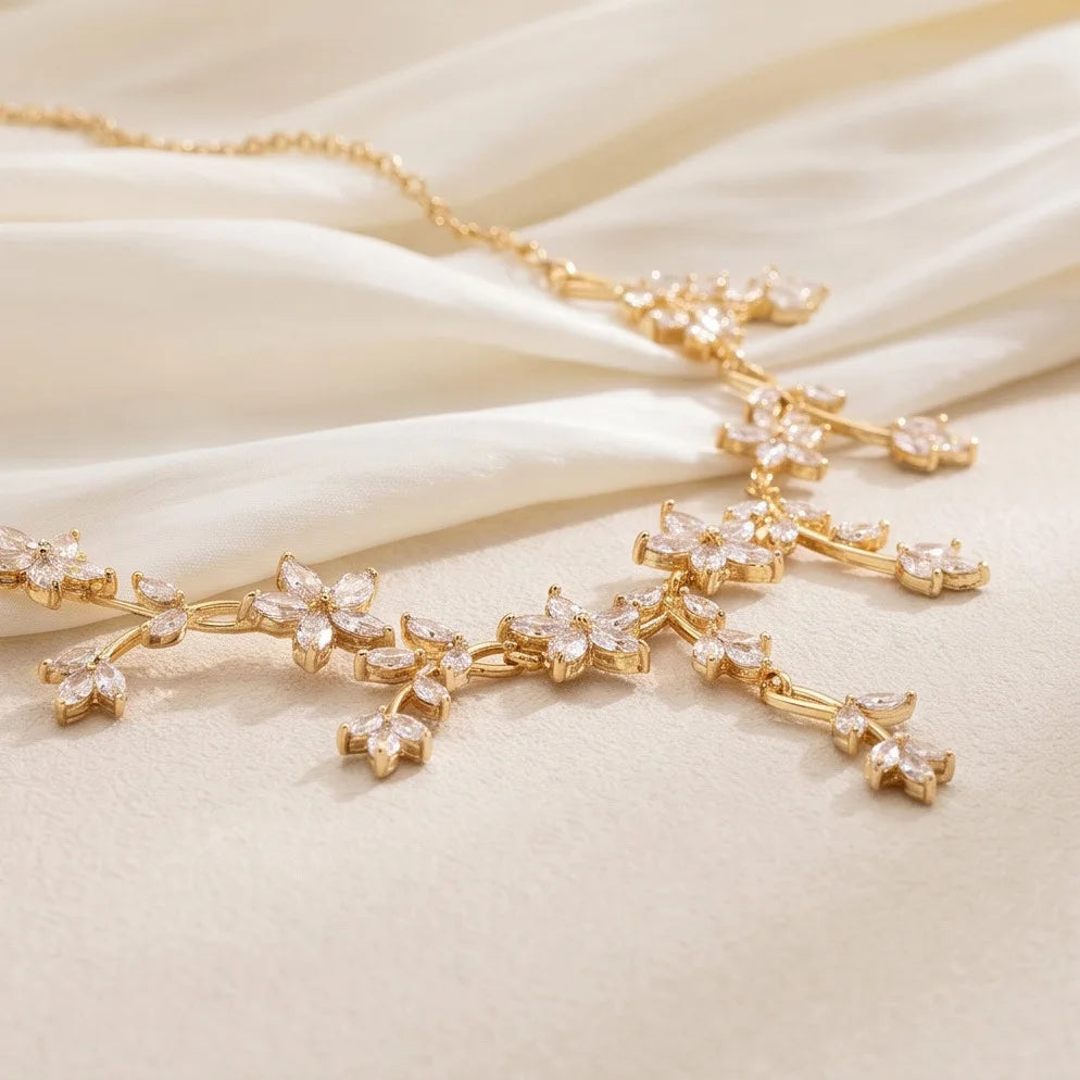 Luxury Jewelry Sets For Women Crystal Bridal Necklace Earring Set Party Prom Wedding Bride Necklace Jewelry Accessories Gift