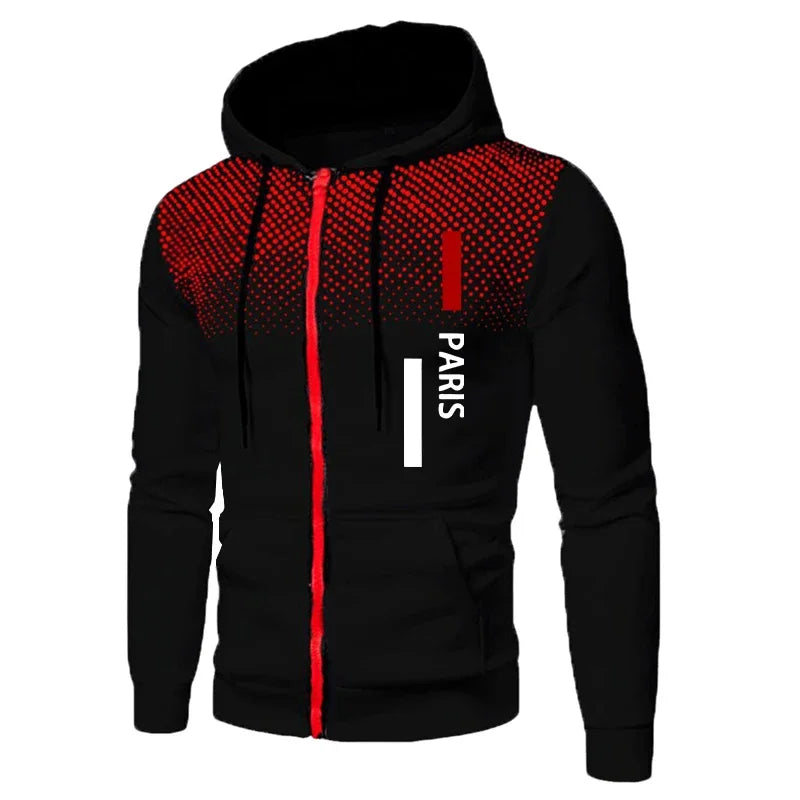 Men's Sportswear Hooded Sweatshirt and Sweatpants Urban Casual Sporty Zipper Hoodie Jogging Suit Fall/winter Training Outfits