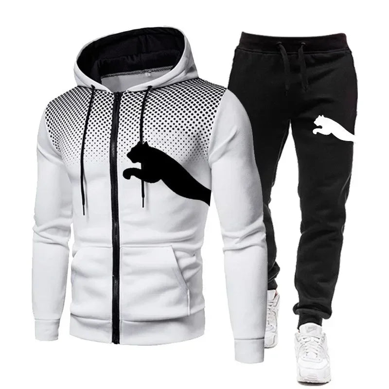 Men's Autumn/Winter Hoodie Set, men's fashion autumn/winter designer clothing, hoodie + long pants set, jogging sportswear