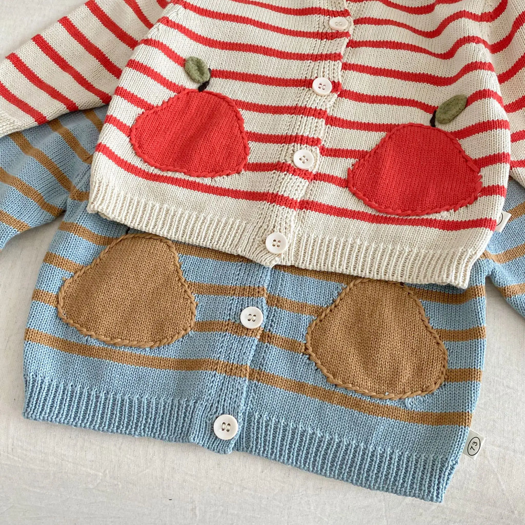 Kids Knitted Cardigan 2025 Autumn Korean Cute Girls' Striped Sweaters Coat Baby Boys Casual Knitwear Sweater Cardigans
