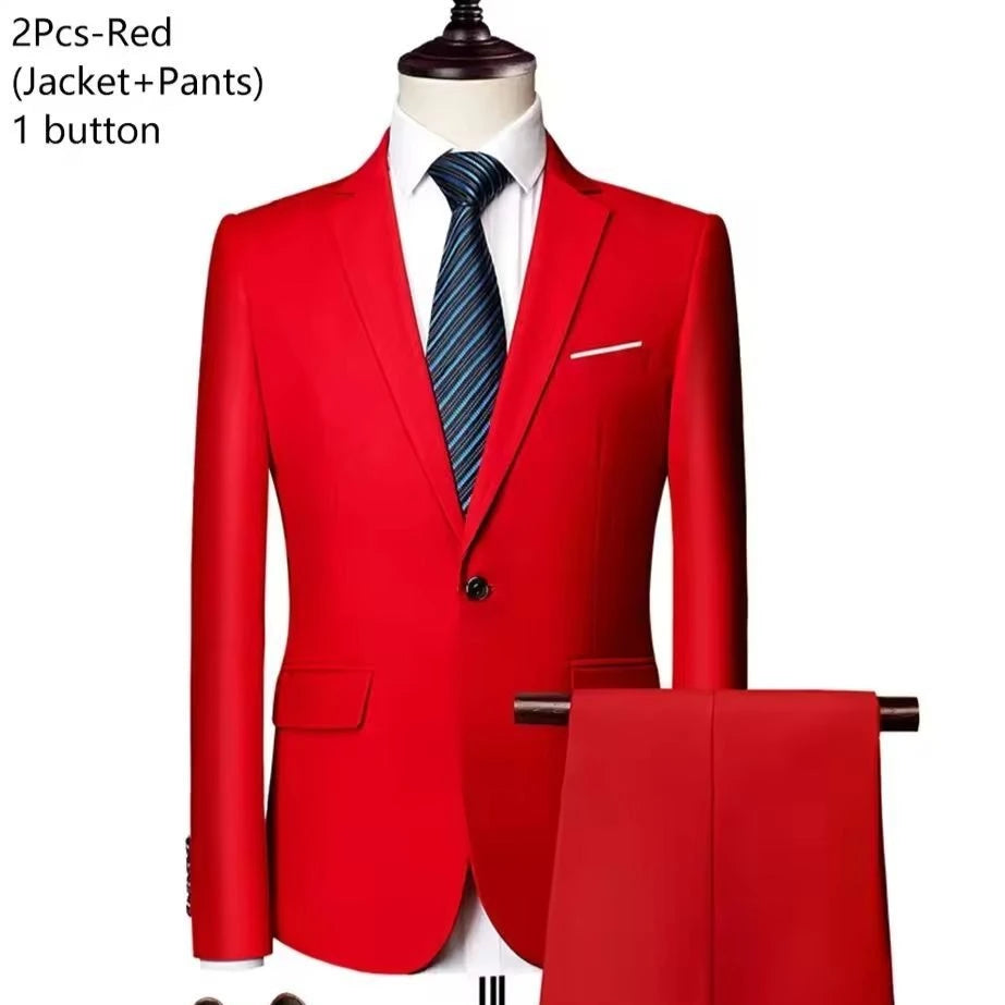 Men Suits Set  2 Pieces Jackets Pants For Wedding Elegant Slim Fit Blazers Formal Outfit Fashion Classic Full 2025 Costume