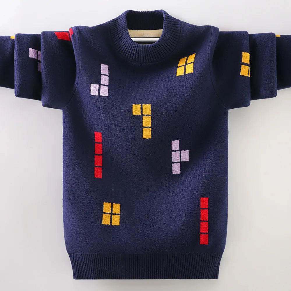 Children's Sweater Winter Boy's Clothing O-Neck Knitting Pullover Sweater Kids Clothes  Winter Keep Warm Children's Clothing
