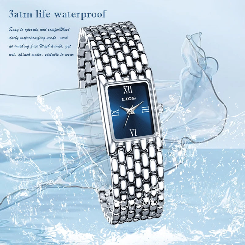 2025 LIGE TOP women's watch quartz stainless steel strap women watches luxury casual waterproof  Watch for Women montre femme