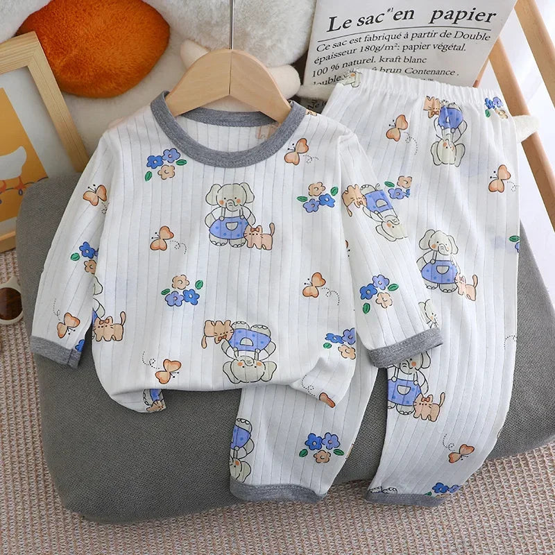 Child Pajam Baby Clothes Children Loungewear Long Sleeve Pajamas for Cute Deisgn Lightweight Comfortable Fabric Sleepwear Outfit