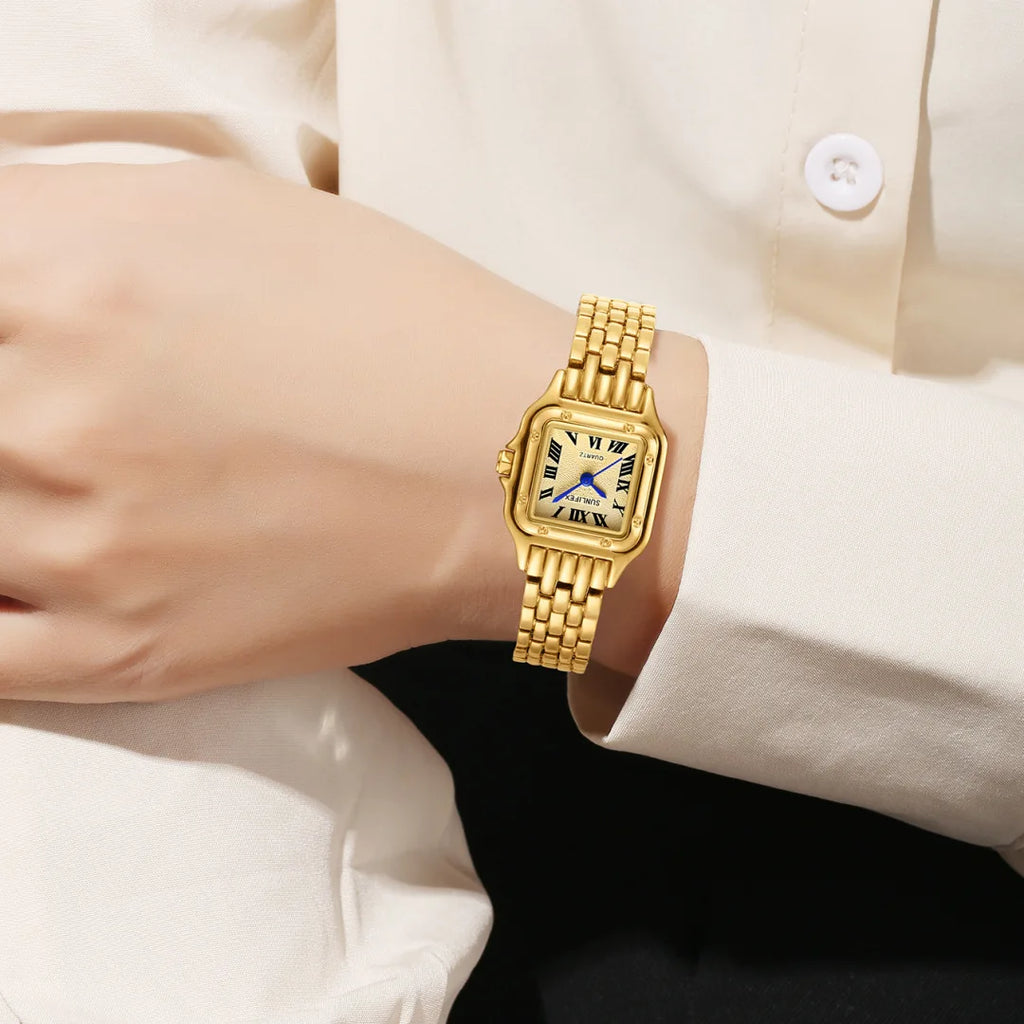 2026 Fashion Women Watch Calendar Stainless Steel Luxury Ladies Quartz Watches Business Female Clock (Without Box）