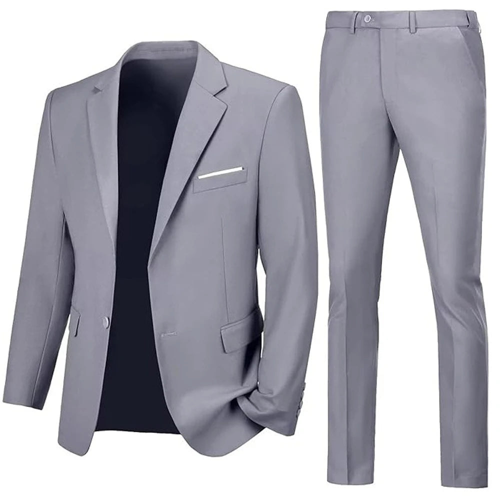 Men Suits Set  2 Pieces Jackets Pants For Wedding Elegant Slim Fit Blazers Formal Outfit Fashion Classic Full 2025 Costume