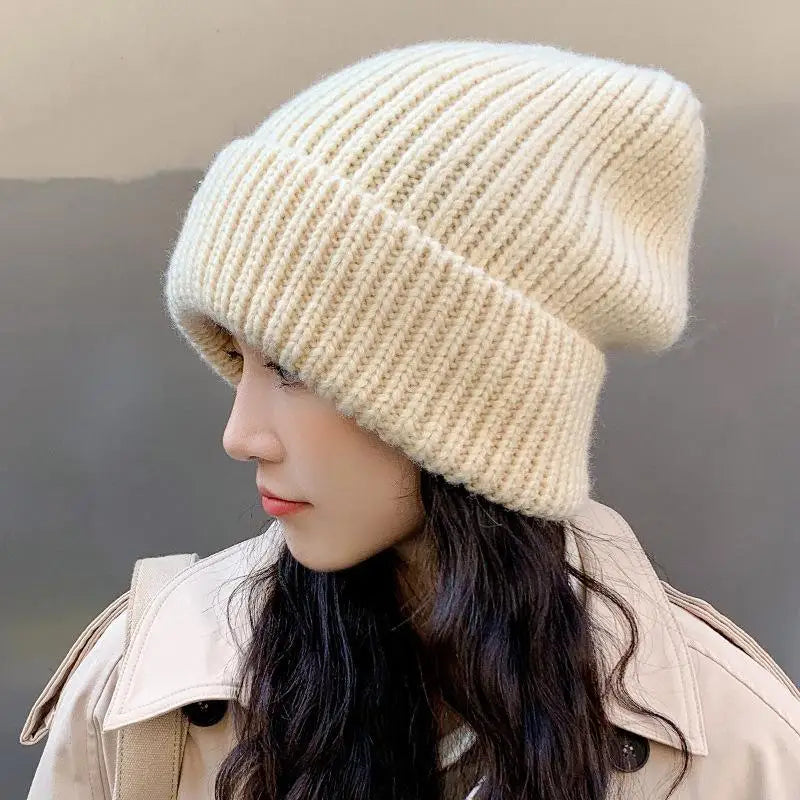 Fashion Winter Warm Hats For Women Casual Stacking Knitted Bonnet Caps Men Hats Solid Color Hip Hop Unisex Female Beanies