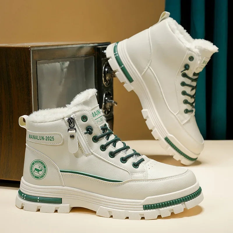 Men's High-Top Boots Winter British-style Comfortable Warm Boots Sneakers Fashion Work Shoes for Men New Anti Slip Sports Shoes