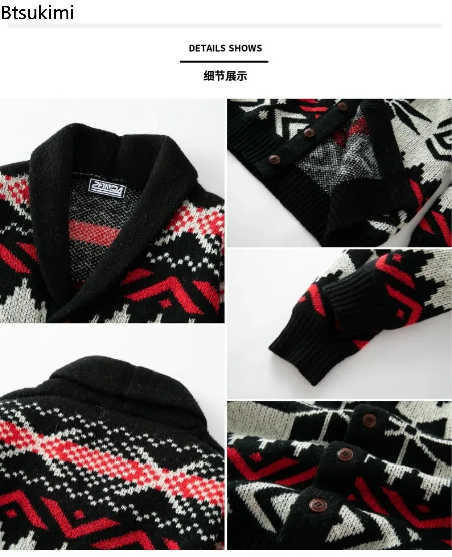 High Quality Knitted Sweaters for Men 2026 New Autumn Winter Thick Warm Sweater Coats Vintage Streetwear Male Knitwear Cardigans