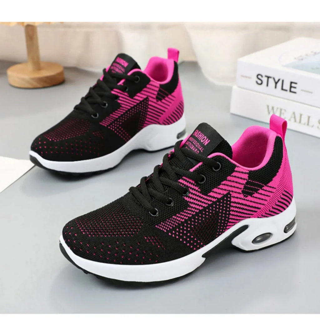 Women's Running Shoes Large Size  Spring New Casual Breathable Lace-Up Air Cushion Sports Sneakers