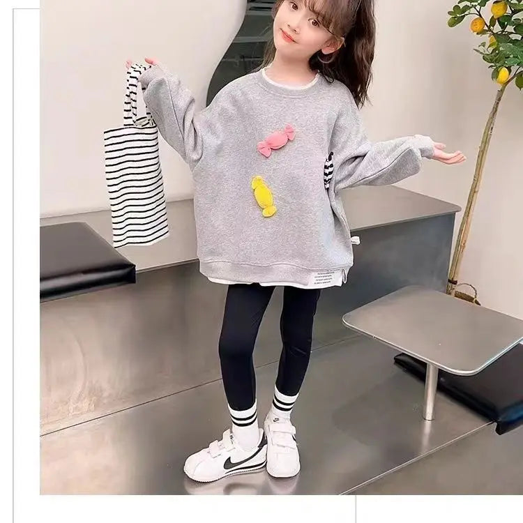 Girls Sweatshirt 2026 New Children Spring Candy Hoodies Kids Autumn Casual Long-sleeved Tops Baby Girl Fashion Clothing Coats