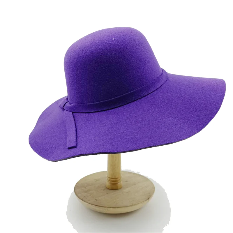 Women Hat  Autumn Winter Vintage Floppy Hat Women Elegant Felt Fedora Hat Wide Brim Sun Cap British Style Fedoras Felt Floppy