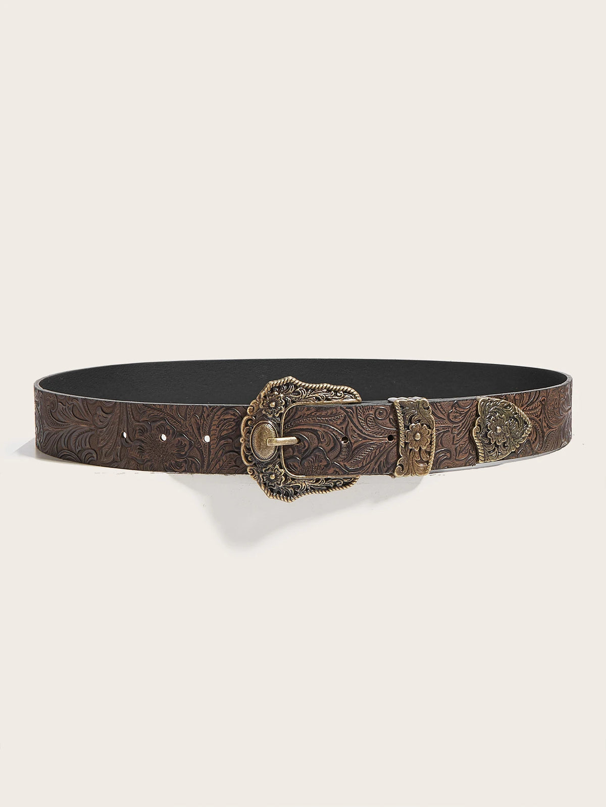 Plus Size Belts for Women, 1 Piece Brown Women's Belt, Western Belt, Chunky Belt, Boho Belt, Cowgirl Belt, Rodeo, Brown Belt, Vintage Bronze Buckle Embossed Belt, Suitable for Dresses, Pants, Parties, Streetwear, School, Musi