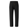 Autumn New Men's Cotton Pants Solid Color Button Drawstring Design Casual Loose Fit Cozy Trousers Simple Style Long Pants
