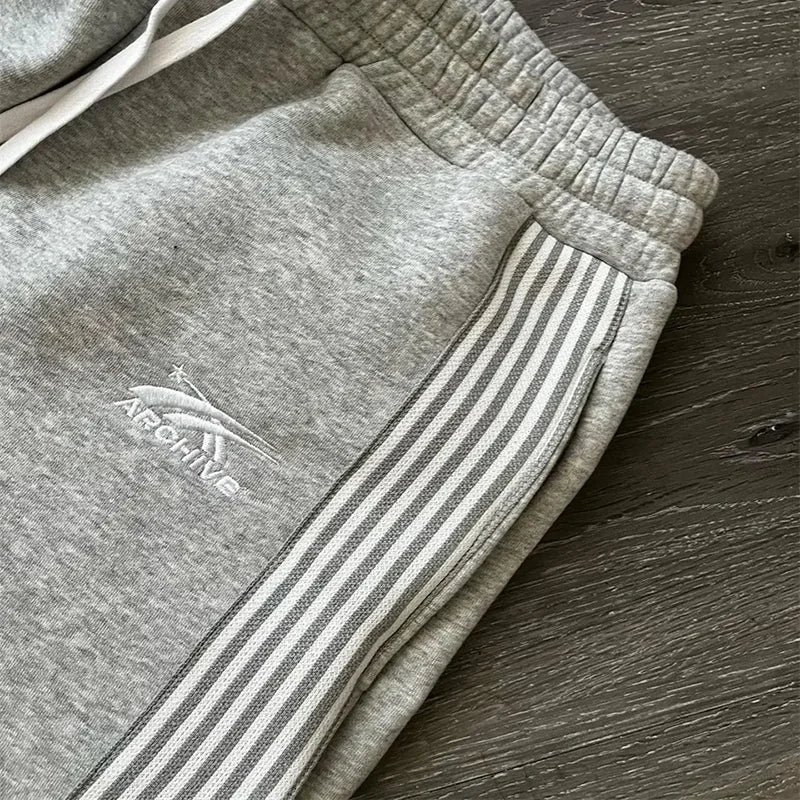 Hip-Hop Streetwear Pant Men Casual Striped Sweatpants Spring Autumn Couple Baggy Elastic Waist Jogging Trousers High Street Pant
