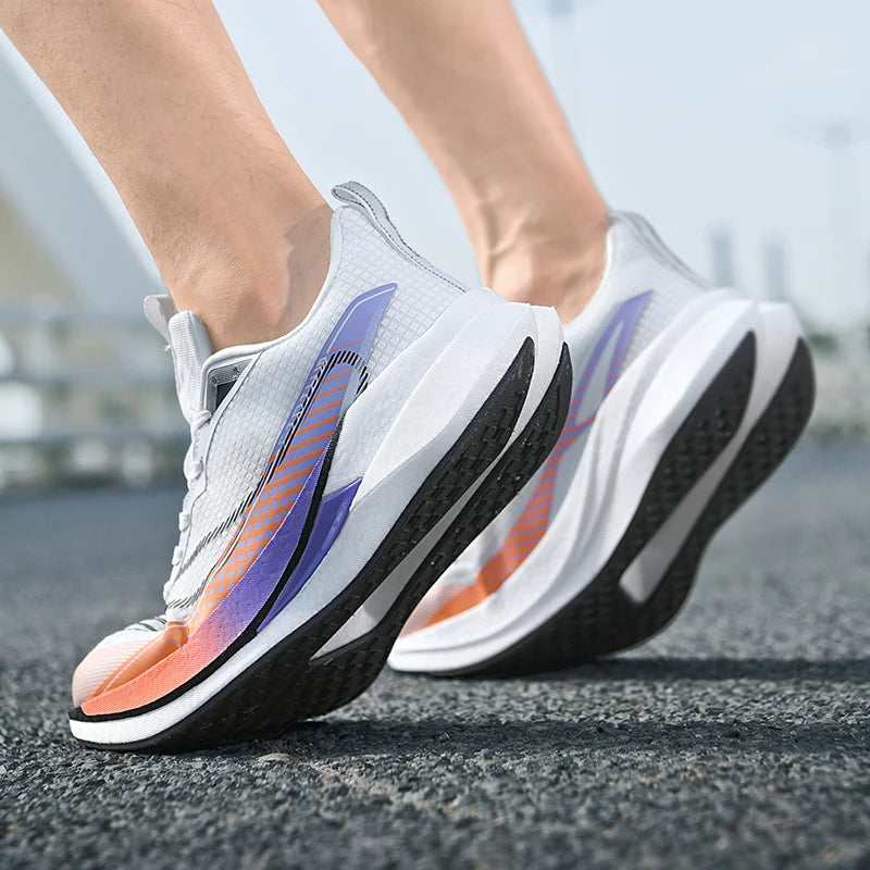 Men's Sports Shoes Full Palm Carbon Plate Road Running Shoes Men's and Women Marathon Shock-absorbing Athletics Training Shoes