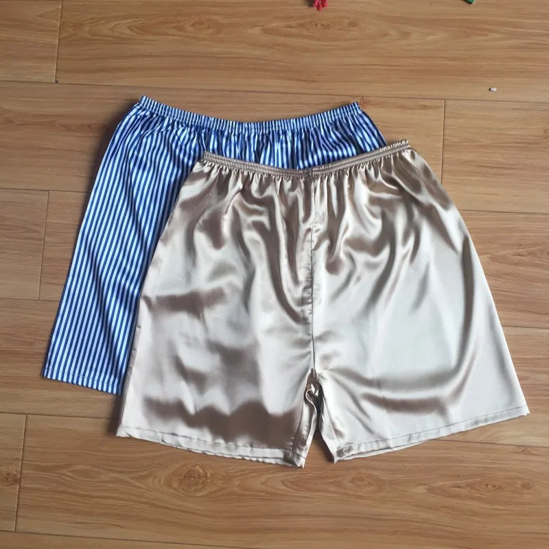 Men's Pajamas Pant Silk Short Summer Household Pants Can Wear Outside Comfort Beach Sleeping Bottom Clothing Underwear
