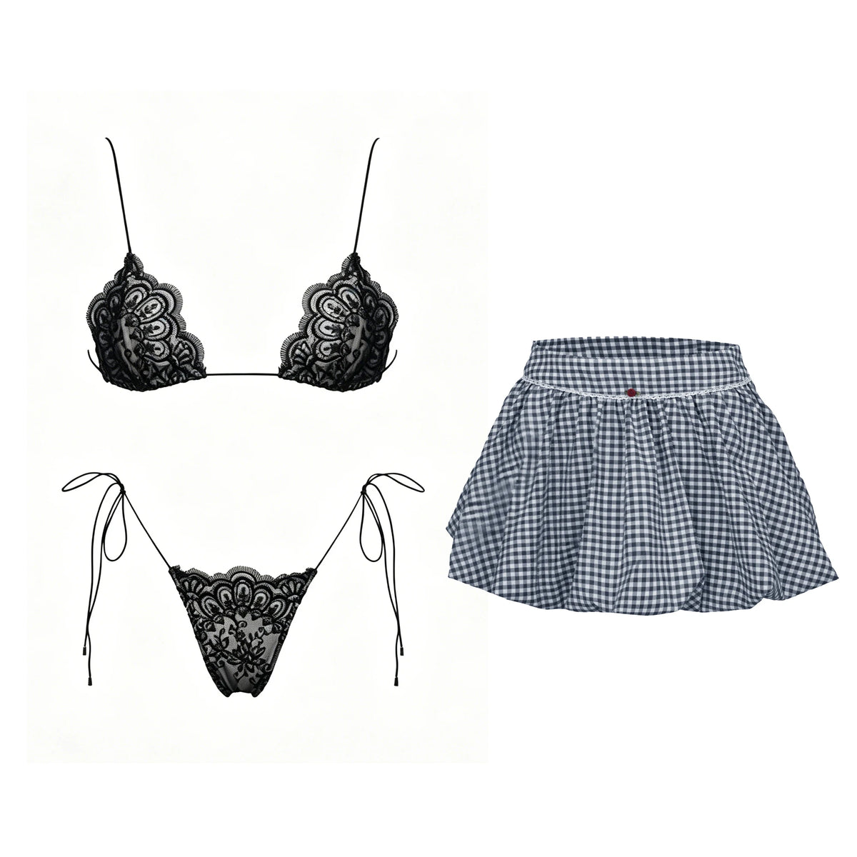 Mesh Bikini with Pants Swimsuit Brazilan Bikini Set Swimwear for Women Lace Halter Shirring 3 Pcs Bathing Suits Summer Female