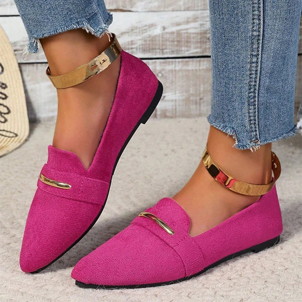 Women Flats shoes 2026 Summer Loafers Pointed Toe Casual Women Shoes New Comfortable Walking Zapatos De Mujer Large Size 43