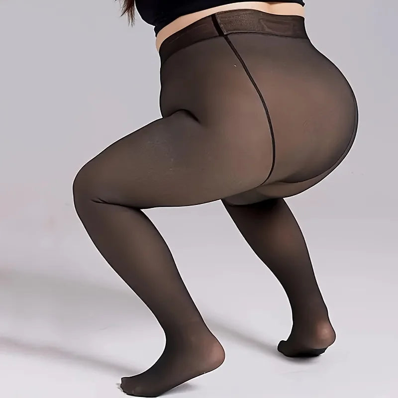 Women's Sexy Sheer Black Tights, Autumn/winter Fleece Pantyhose For Business & Sexy Look，Plus Size Leggings，Warm Bottoming Pants