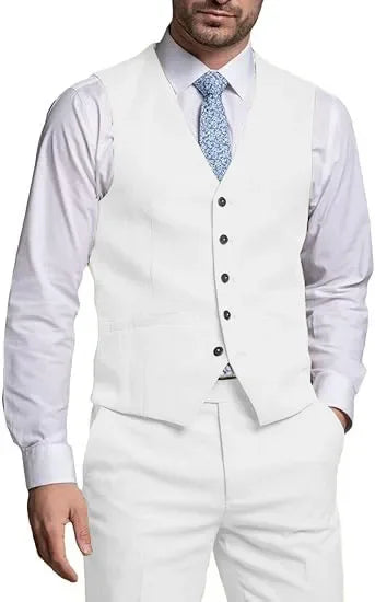 Suits for Men 2 Pieces Vest and Pants Set Gentleman Classic Suit for Men Tuxedo Suit for Men for Wedding Summer Beach