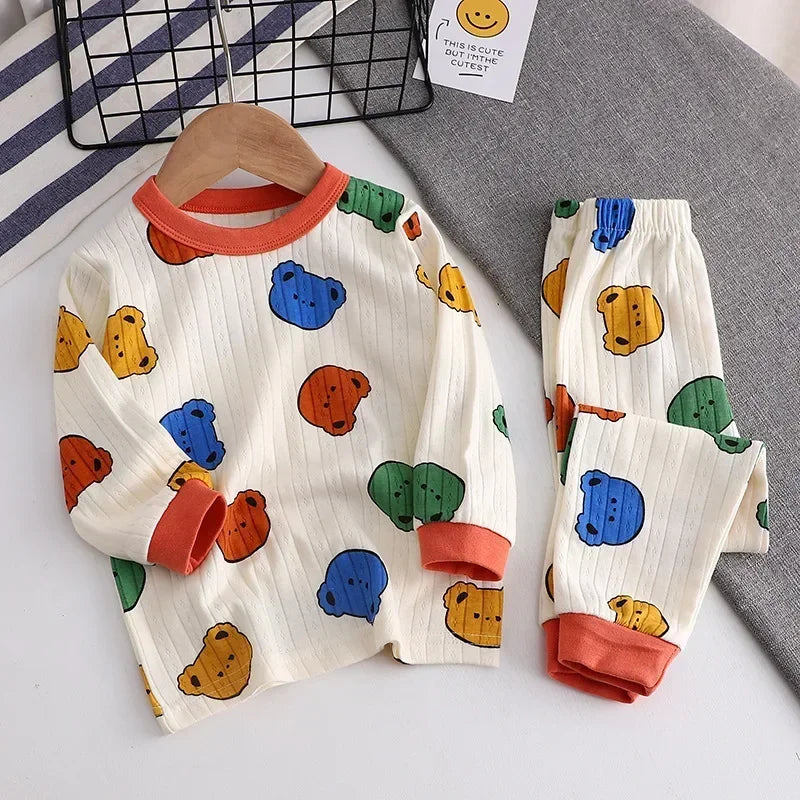 Child Pajam Baby Clothes Children Loungewear Long Sleeve Pajamas for Cute Deisgn Lightweight Comfortable Fabric Sleepwear Outfit