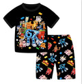 Boys Italian Brainrot 2pcs Pyjamas Set Clothes Tracksuit Kids Summer Short Sleeve Pajamas Meme Girls Six Seven Tshirt Pjs Set