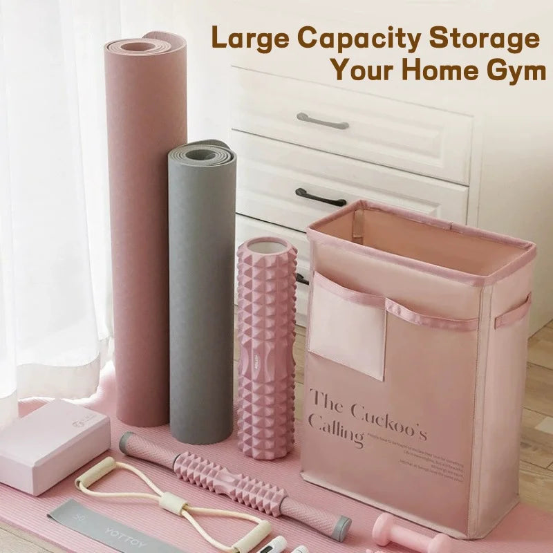 Yoga Storage Basket Sports Equipment Storage Foldable Miscellaneous Items Yoga Mat Organizer