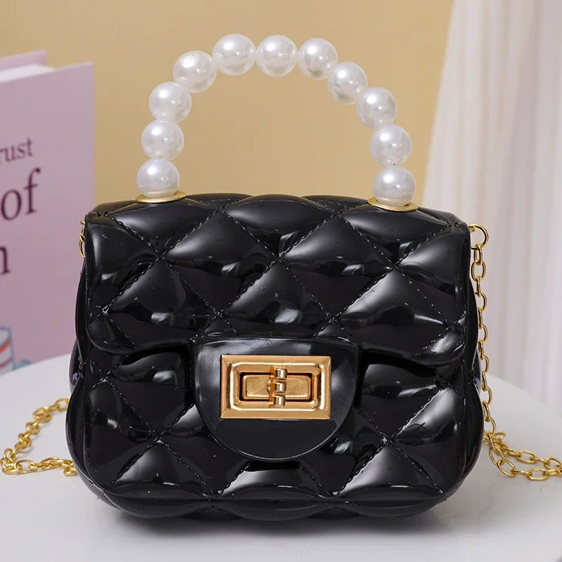 Fashion Kids PVC Leather Crossbody Bags Girls Heart Shoulder Bags Children Mini Coin Purses Jelly Bag Kids Handbag Gifts ﻿